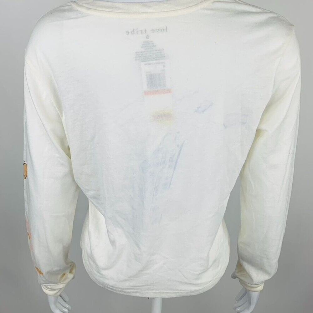 New Love Tribe Juniors Small T-Shirt I Rise Above Long Sleeve Ivory Floral NWT - Picture 6 of 8
